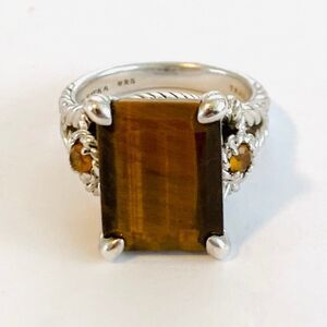 Judith Ripka Tigers Eye & Citrine Ring